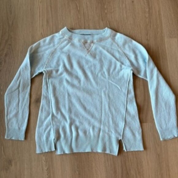 Alashan Cashmere Boxy Crewneck Cashmere Sweater Blue Medium - Picture 1 of 8